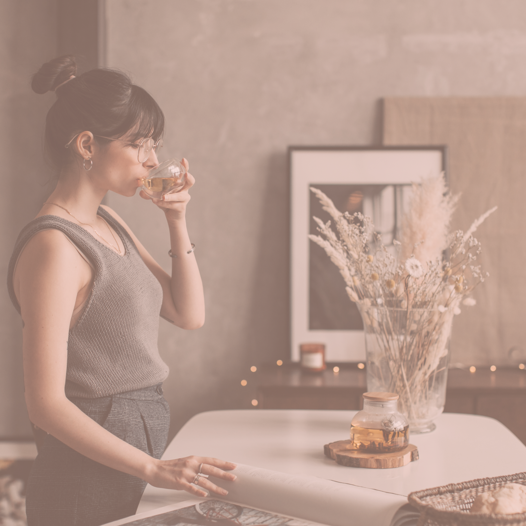 Women drinking Fertility Glo Herbal Tea