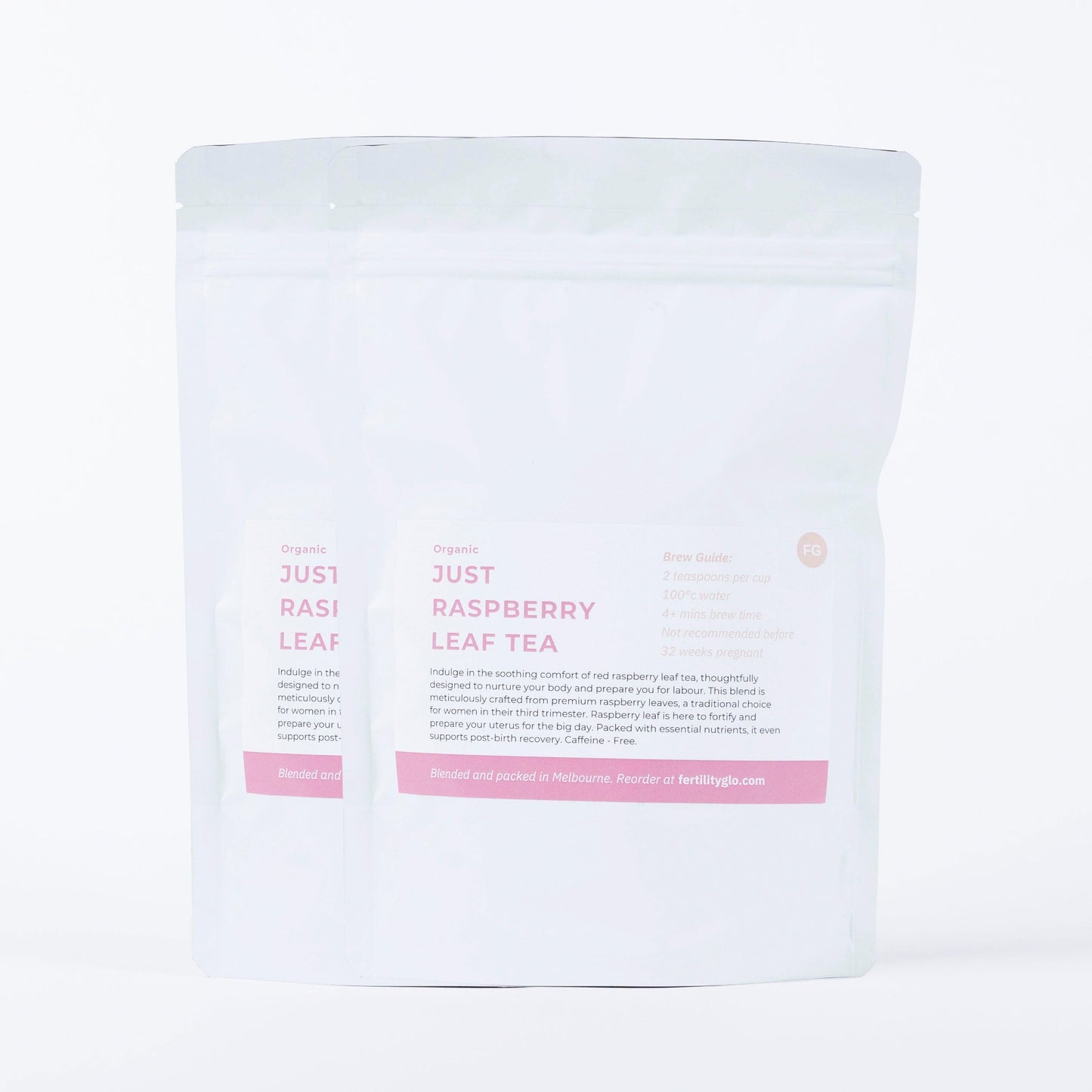 Two pouches of Raspberry Leaf Tea