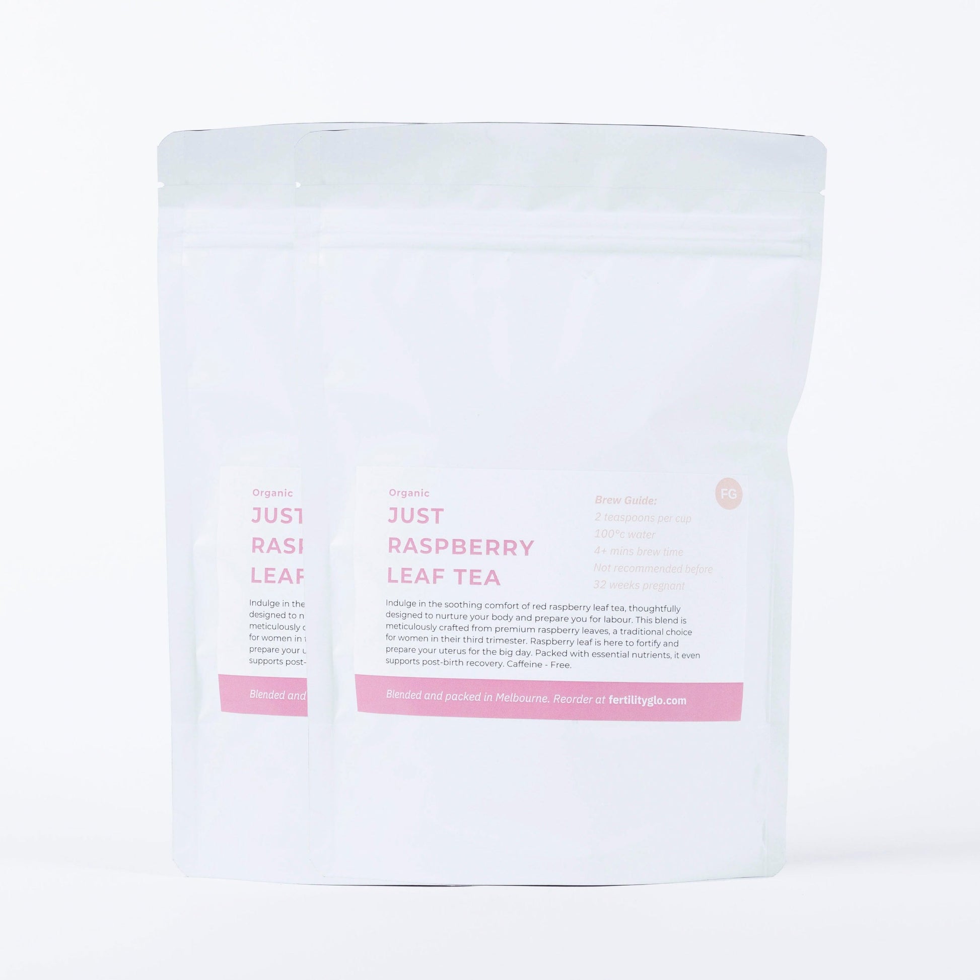 Two pouches of Raspberry Leaf Tea