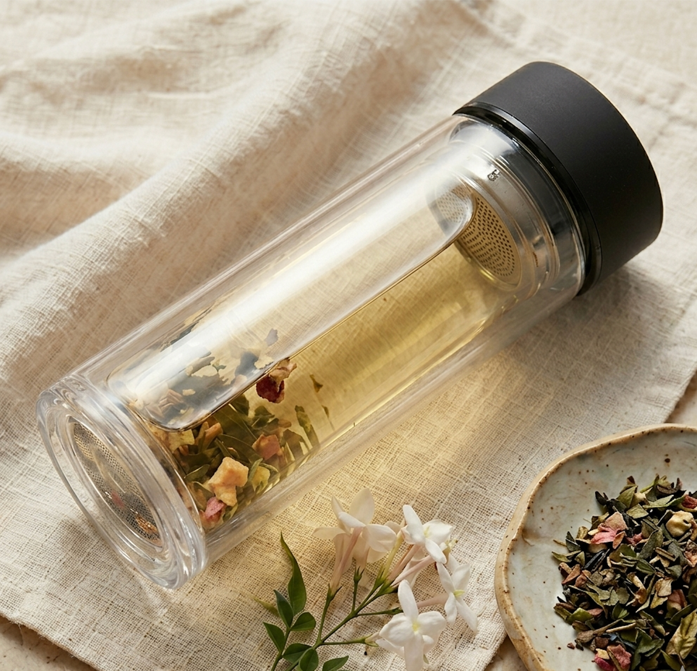 Tea Infuser Glass Bottle