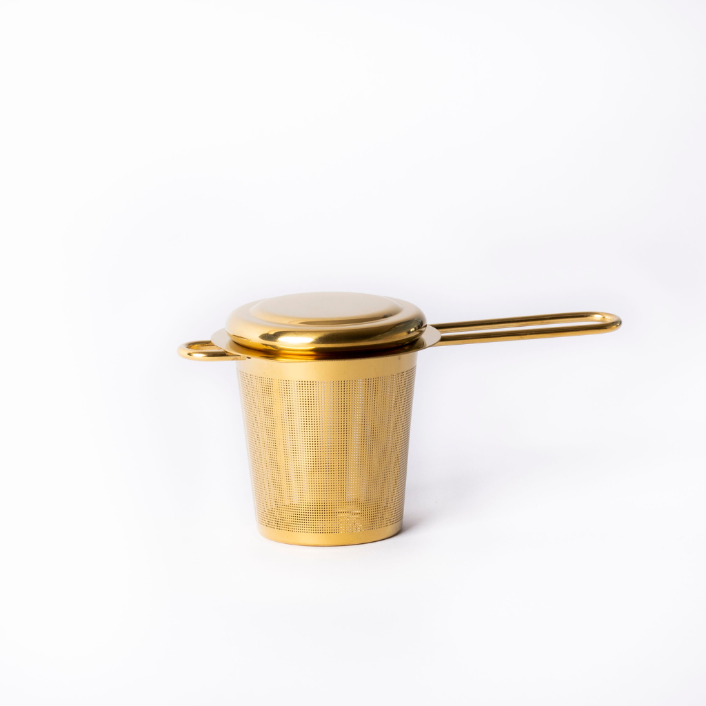 gold tea strainer
